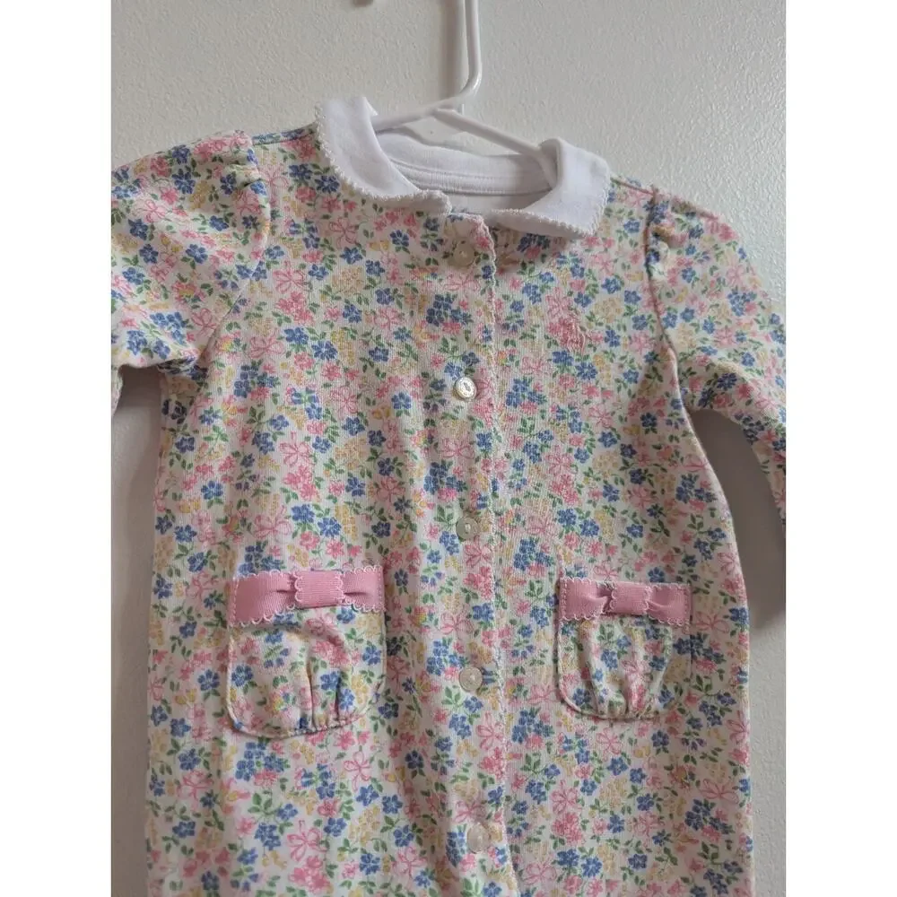 Ralph Lauren Jumpsuit 3m Baby Girls Floral Dainty Preppy